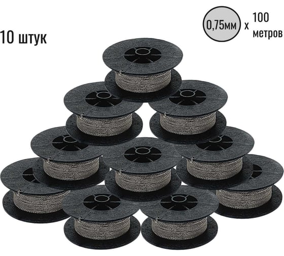 Изображение товара Проволока витая из нержавейки ООО Пломба.Ру 0,75ммх100м состоит из двух жил, 10 штук в упак. 41732