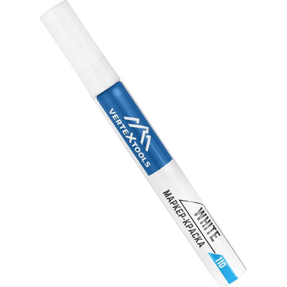 Изображение товара Строительный маркер-краска vertextools белый 0020-01 универсальный водостойкий