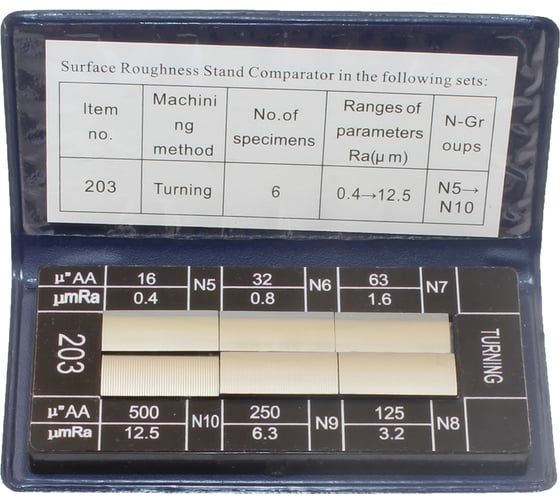 Изображение товара Набор образцов шероховатости поверховатости TLX  из 6-ти шт, Ra 0.4-12.5мкм 75678