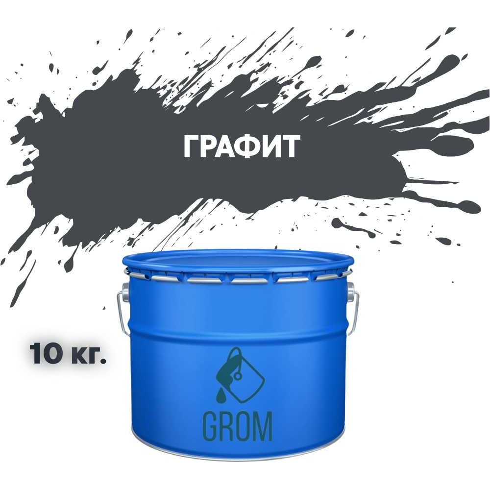Изображение товара Грунт-эмаль по металлу и ржавчине 3 в 1 GROM матовая 10кг графит