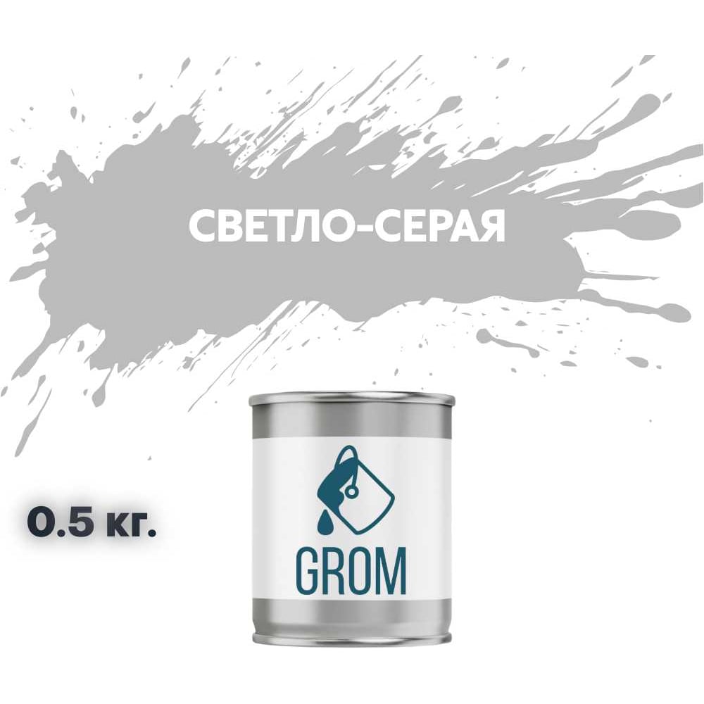 Изображение товара Грунт-эмаль по металлу и ржавчине GROM матовая светло-серая 0.5кг