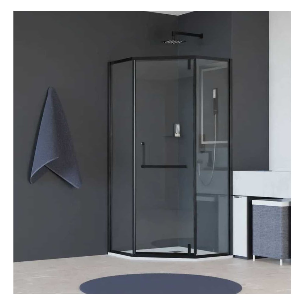Изображение товара Душевой уголок RGW 90x90x195 трапеция черный стекло 8 мм
