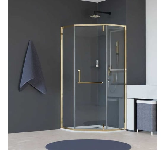 Изображение товара Душевой уголок RGW 90x90x195 HO-088-Gb Трапеция/Золото браш/Матовое/8 мм 350608899-26
