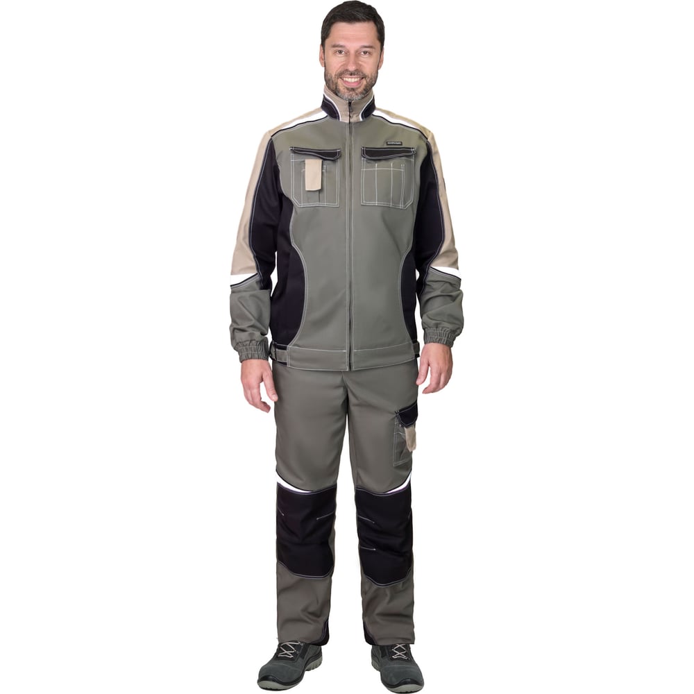 Изображение товара Мужская куртка Сириус Каспий оливковая с черным и песочным СОП Rodos 170-176 см