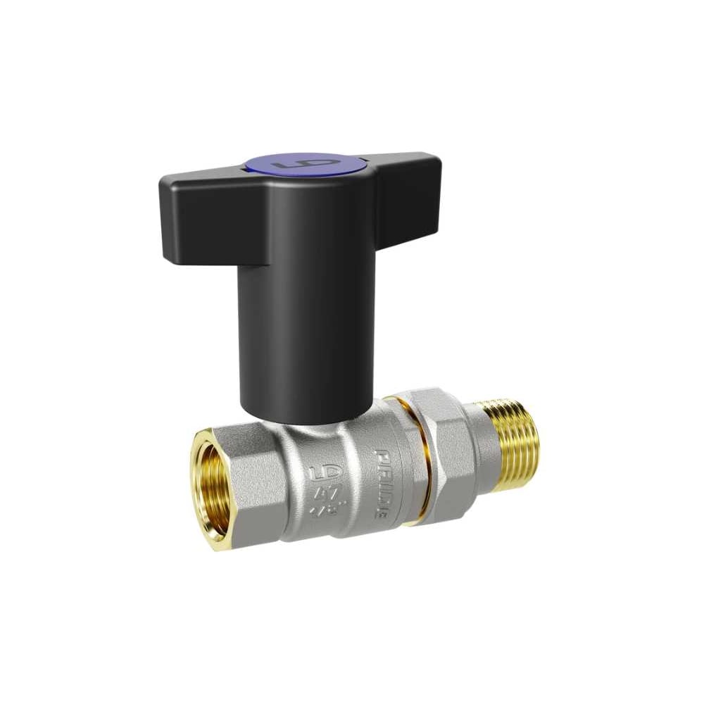 Изображение товара Латунный кран шаровой LD PRIDE Ду 20 Ру 40 с черной бабочкой