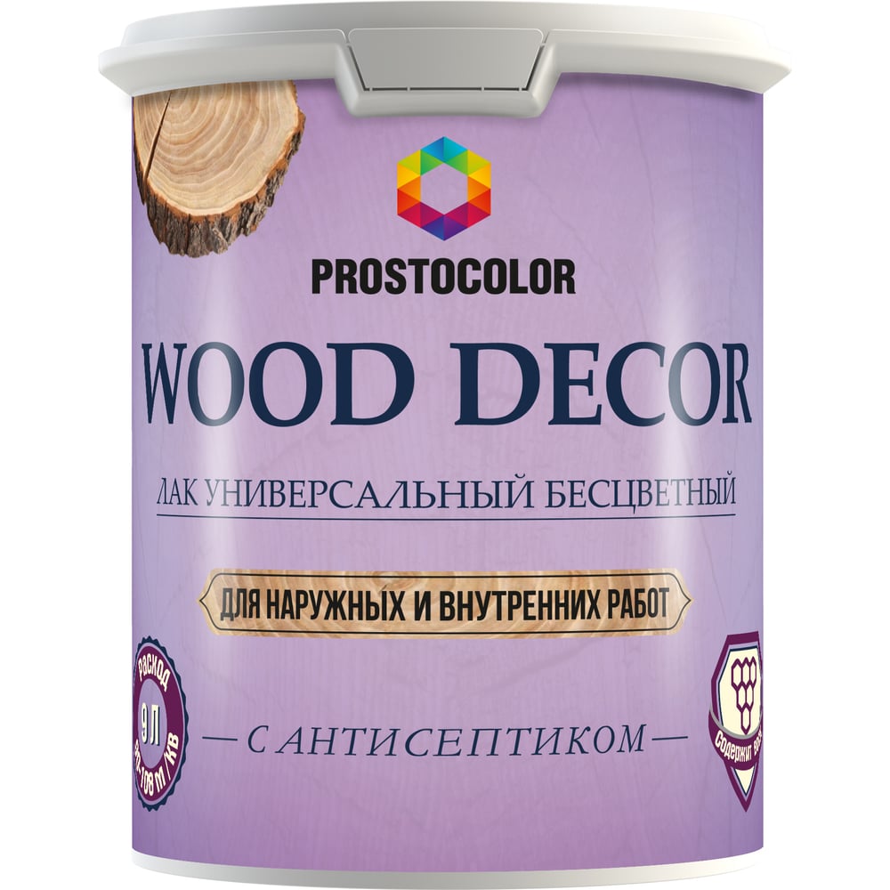 Изображение товара Лак PROSTOCOLOR WOOD DÉCOR с воском матовый 0,9 л для древесины и камня