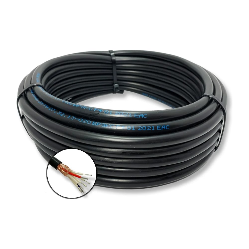 Изображение товара Кабель монтажный БУРЕВЕСТНИК мкэшнг a-ls 7x0.75 мм2, 50м, ГОСТ