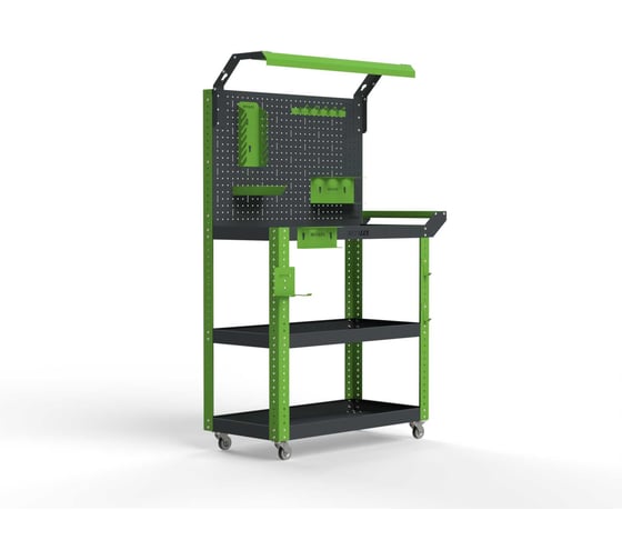 Изображение товара Тележка инструментальная ООО Металекс Тип 5 800x350x800 3 полки, серо-зеленый 118482