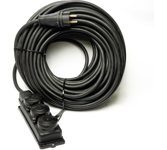 Изображение товара Удлинитель силовой морозостойкий REDVERG КГ 3x2,5, колодка 3 розетки, IP44, 30м (с/з) 00006696528