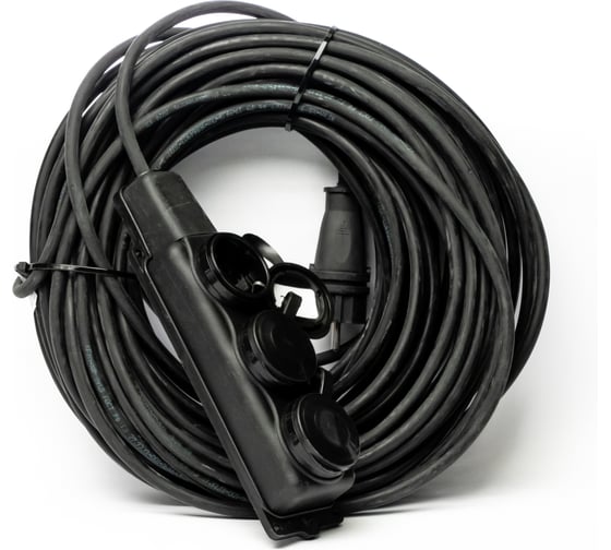 Изображение товара Удлинитель силовой морозостойкий REDVERG КГ 3x1,5, колодка 3 розетки, IP44, 30м (с/з) 00006696526