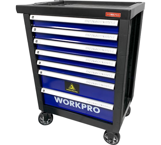 Изображение товара Тележка инструментальная WORKPRO 7 ящиков с 9 ложементами WP285002B