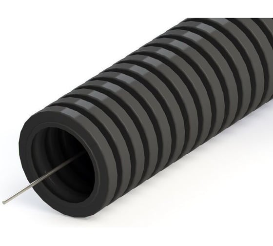 Изображение товара Труба ПНД гофрированная с зондом AGIS D16мм. (25м/уп) Черный 70.02.03.16.025