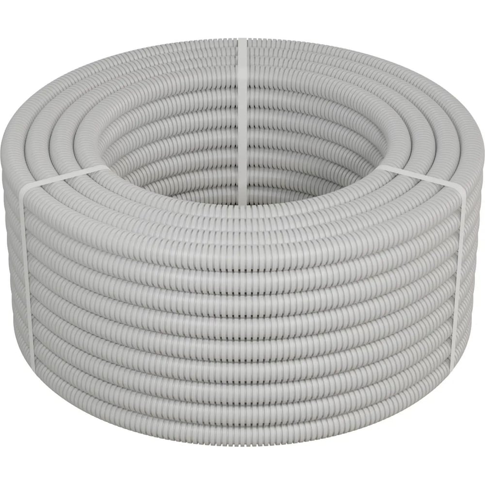 Изображение товара Гофрированная труба ПВХ AGIS D20мм 50м с зондом серый