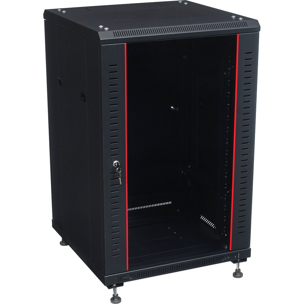 Изображение товара Шкаф телекоммуникационный W&T 19 дюймов, 25U, серверный, 600x600мм, черный B256060BWTWOF