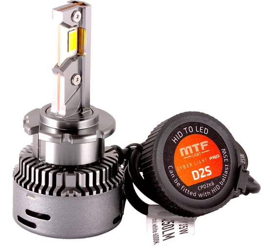 Изображение товара Светодиодные лампы MTF LIGHT CYBER LIGHT PRO, D2S, 85V, 35W, 4250lm, 6000K, кулер, комплект. CPD2K6