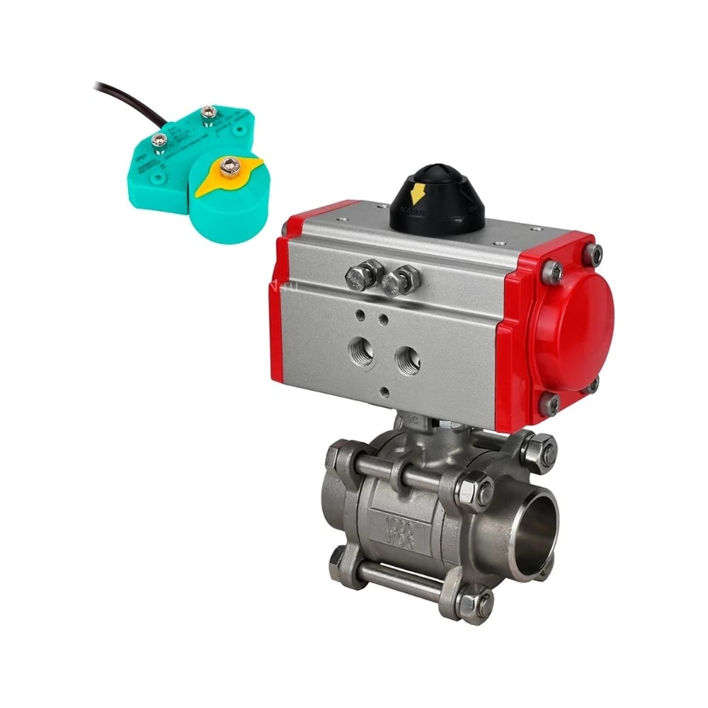 Изображение товара Кран шаровой DN.ru КШПП 316.200-ISO Ду20 Ру63 пневмопривод разборный