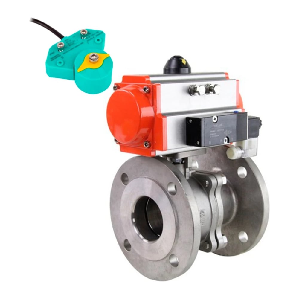 Изображение товара Кран шаровой DN.ru КШФП.316.200 Ду100 Ру16, нержавеющая сталь, фланцевый, полнопроходной