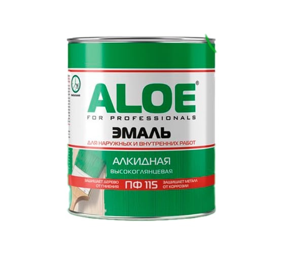Изображение товара Эмаль алкидная ALOE ПФ-115, черная глянцевая, 20кг 008721