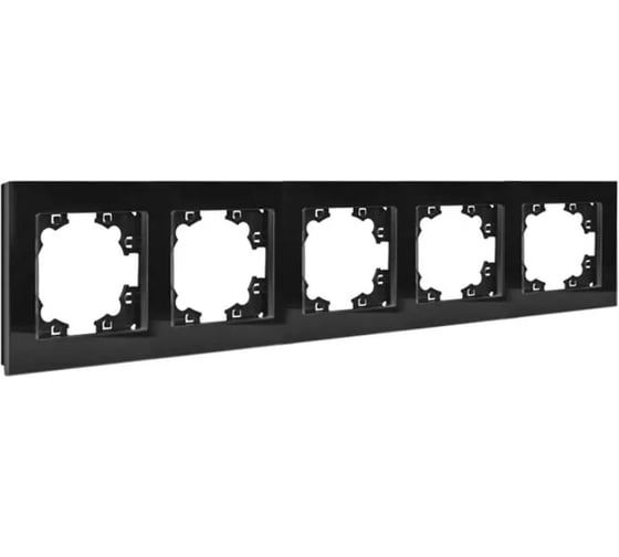 Изображение товара Рамка пятиместная универсальная UNIVersal серия Афина стеклянная, графит, еврослот 2258