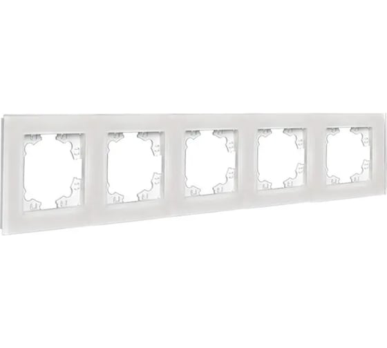 Изображение товара Рамка пятиместная универсальная UNIVersal серия Афина стеклянная, жемчуг, еврослот 2264