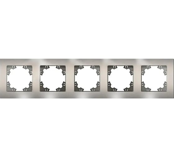 Изображение товара Рамка пятиместная универсальная UNIVersal серия Афина стеклянная, мокко, еврослот 2288