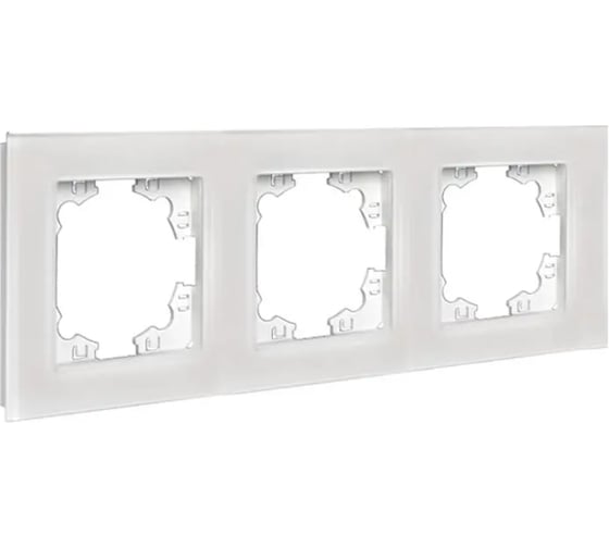 Изображение товара Рамка трехместная универсальная UNIVersal серия Афина стеклянная, жемчуг, еврослот 2262