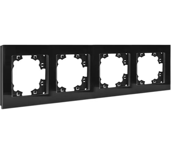 Изображение товара Рамка четырехместная универсальная UNIVersal серия Афина стеклянная, графит, еврослот 2257