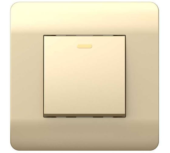 Изображение товара Переключатель перекрестный 1-клавишный CHINT (NEW3-E) с подсветкой, 10А, шампань 431472