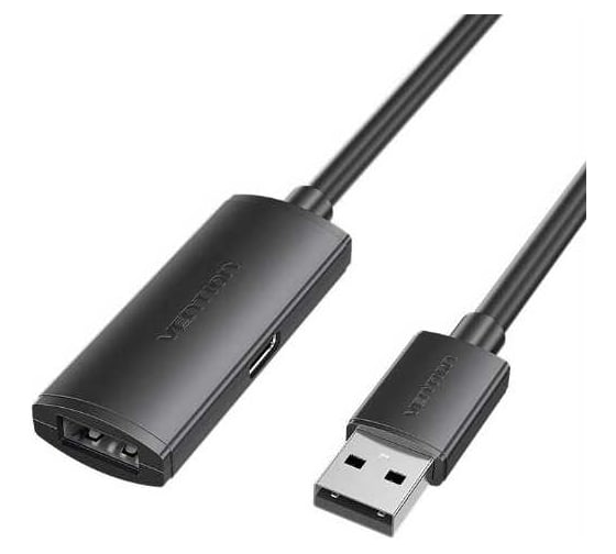 Изображение товара Активный кабель-удлинитель VENTION USB 2.0 AM/AF с усилителем - 25м, черный CBKBS
