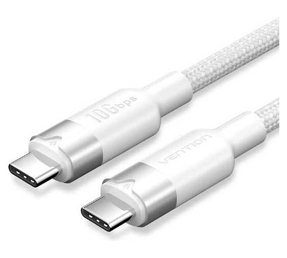 Изображение товара Кабель VENTION USB 3.2 Gen2 CM/CM - 1м, белый, 5А PD100W TRGWF