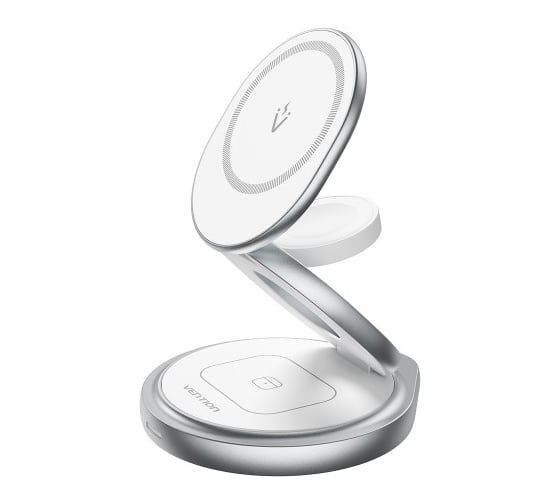 Изображение товара Беcпроводное зарядное устройство 3 в 1 VENTION с MagSafe, серебристый FGEI0