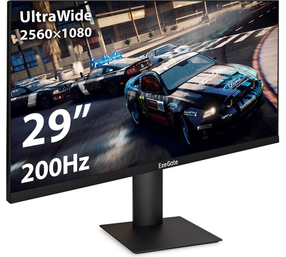 Изображение товара Монитор ExeGate 29" Combat EC1500 IPS LED Grade A+, 2K, 2560x1080 200Гц WFHD, 21:9, 250 cd/m2, 1000:1, 178/178, 1ms, Speakers, 2xHDMI2.0, игровой 297301