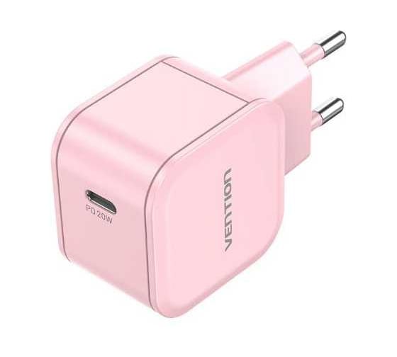 Изображение товара Сетевое зарядное устройство VENTION на 1 порт USB С 20W розовый FEJP0-EU