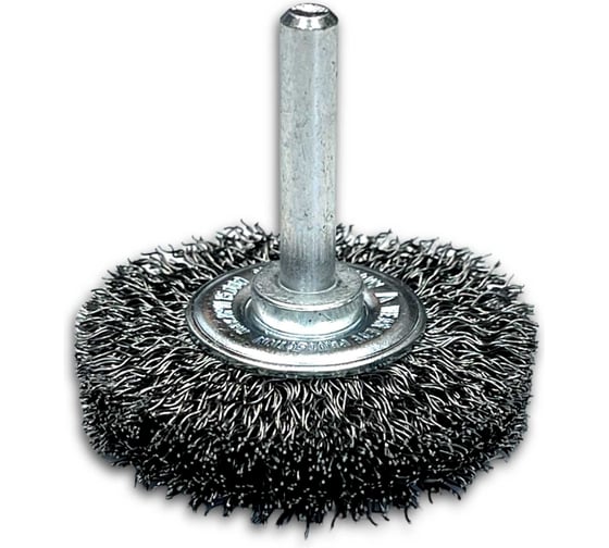 Изображение товара Щетка дисковая гофрированная Lessmann Д50x11, STA 0,30мм, хвостовик 6мм 415162