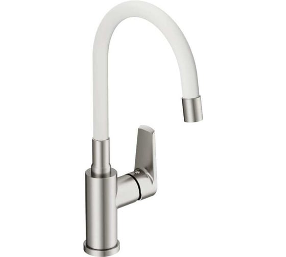 Изображение товара Смеситель однорычажный для кухни Cersanit MODUO с гибким изливом, белый 68232