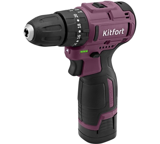 Изображение товара Аккумуляторная ударная дрель-шуруповерт KITFORT КТ-6505