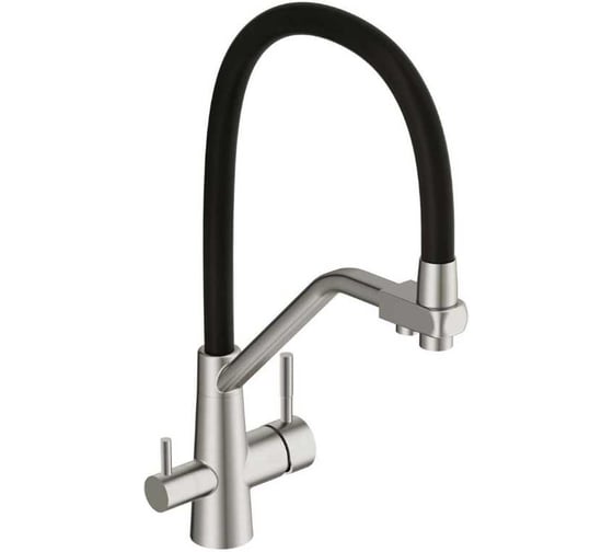 Изображение товара Смеситель однорычажный для кухни Cersanit VIVO с фильтром, с гибким изливом, сатин 64837