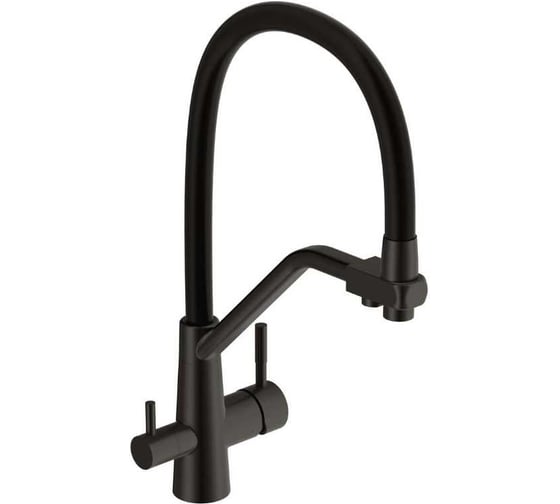 Изображение товара Смеситель однорычажный для кухни Cersanit VIVO с фильтром, с гибким изливом, черный 68218