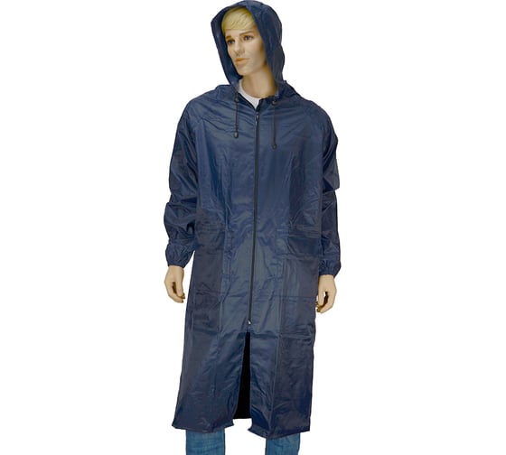 Изображение товара Плащ Костромская Текстильная Компания Стандарт тафета пвх застежка молния с накладными карманами и клапаном Синий, XL (104-108), 182-188 4660373798193