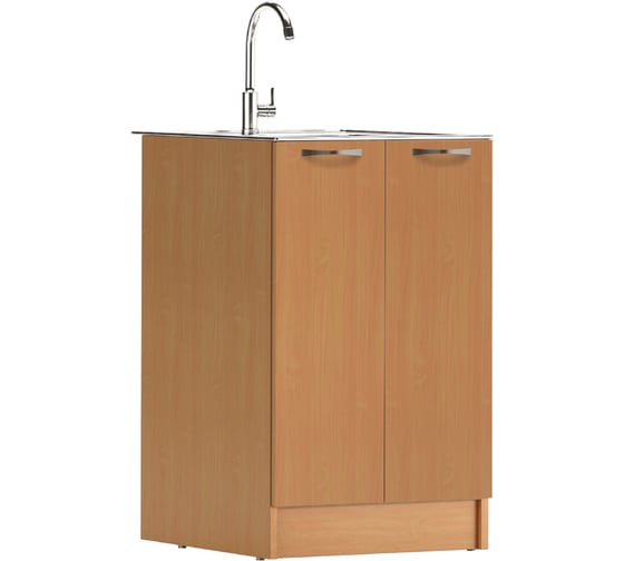 Изображение товара Тумба под нержавеющую мойку Айсберг Домино 60x50 бук D6050BU