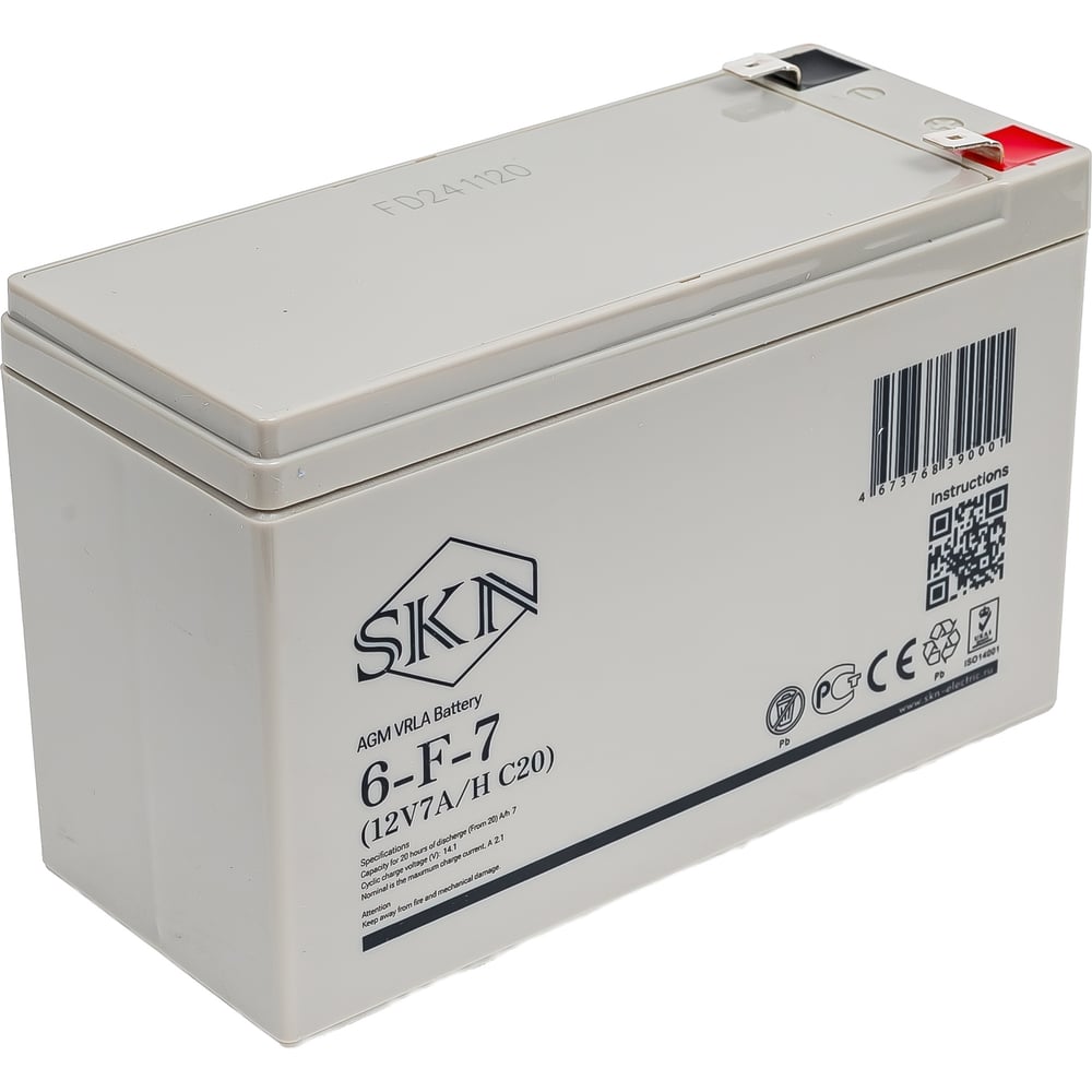 Изображение товара Аккумулятор для ИБП SKN 6-F-7 (12V7A/H C20) 025250