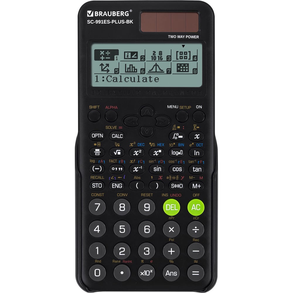 Изображение товара Инженерный калькулятор BRAUBERG SC-991ES-PLUS-BK 164x80 мм 552 функций