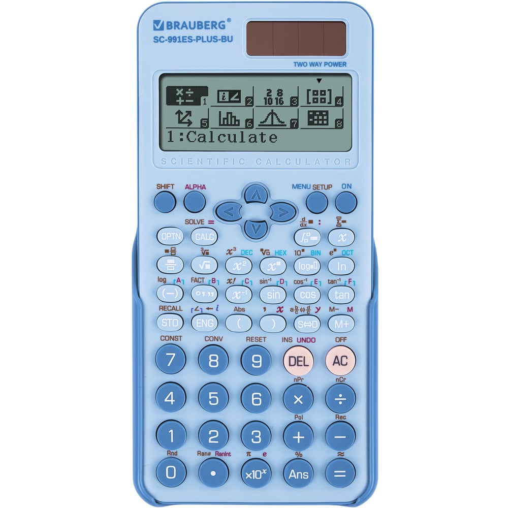 Изображение товара Инженерный калькулятор BRAUBERG SC-991ES-PLUS-BU 12 разрядов голубой