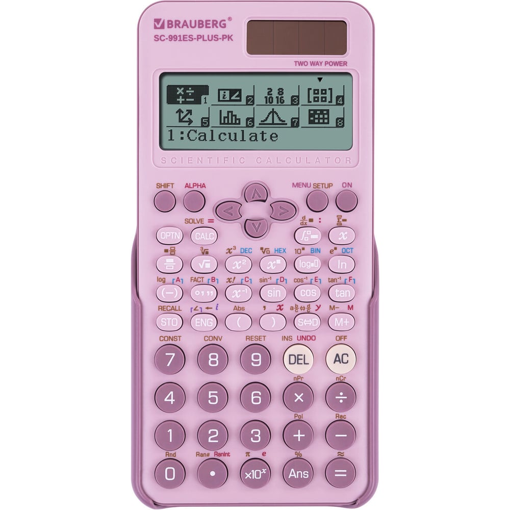 Изображение товара Калькулятор инженерный BRAUBERG SC-991ES-PLUS-PK 552 функций розовый