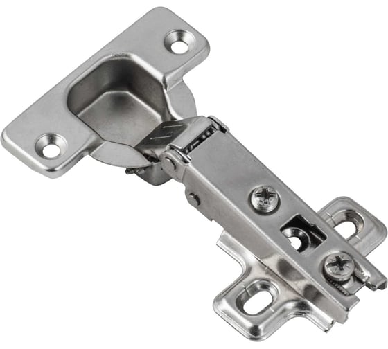 Изображение товара Петля мебельная Левша Ø35, 110, для накладных дверей, в сборе с пластиной под шуруп, Н=0, 400 шт У8-361400