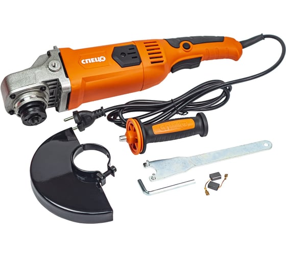 Изображение товара Шлифмашина угловая СПЕЦ БШУ-1800, 3Д логотип, 1800Вт, круг 180мм, 6000об/мин, цв коробка СПЕЦ-4074