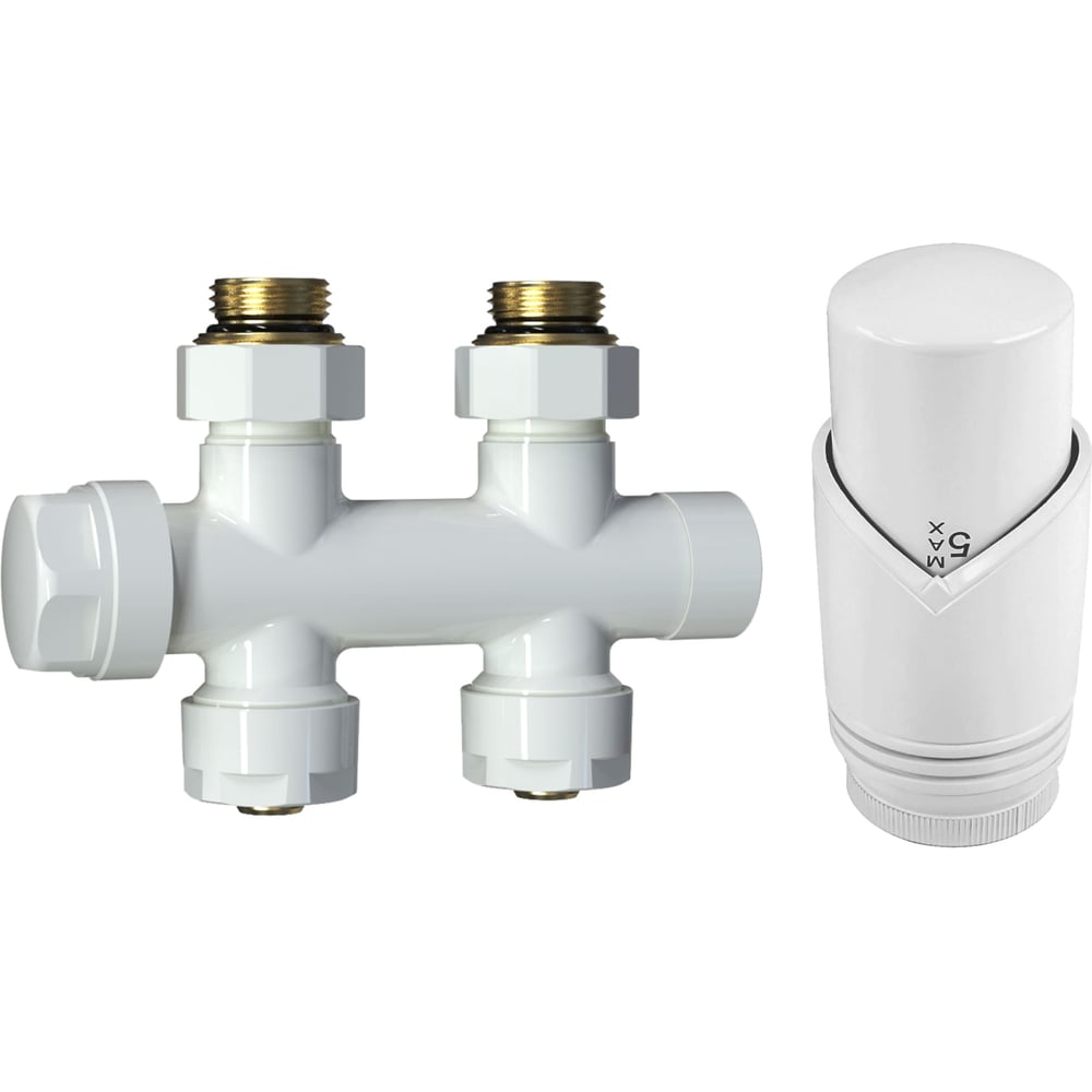 Изображение товара Комплект термостатический интегрированный прямой VIVALDO 1/2 белый SITRV-WH