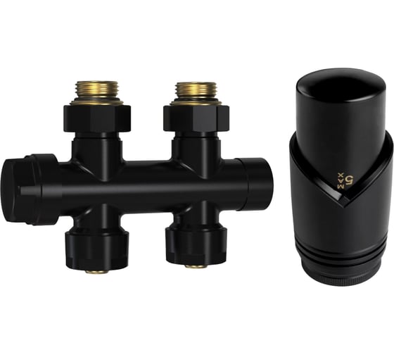 Изображение товара Комплект термостатический интегрированный прямой VIVALDO 1/2 черный SITRV-BL