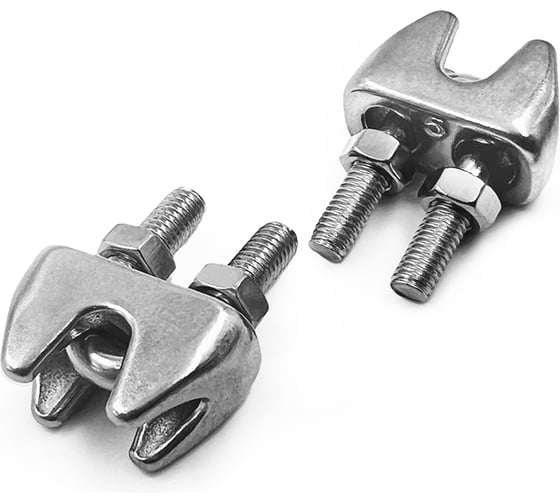 Изображение товара Зажим нержавеющий KREPFIELD 10 мм, ART 9074, А4, для троса с двумя гайками, 4 шт. 9074А4ЗАЖИМ10ММ-4