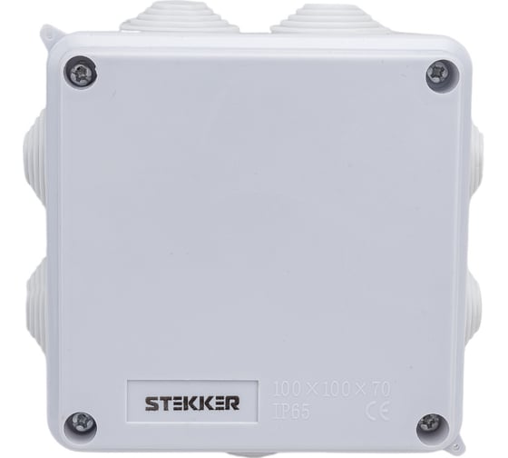 Изображение товара Разветвительная коробка STEKKER EBX30-02-65, 7 мембранных вводов, IP65, светло-серая 39554